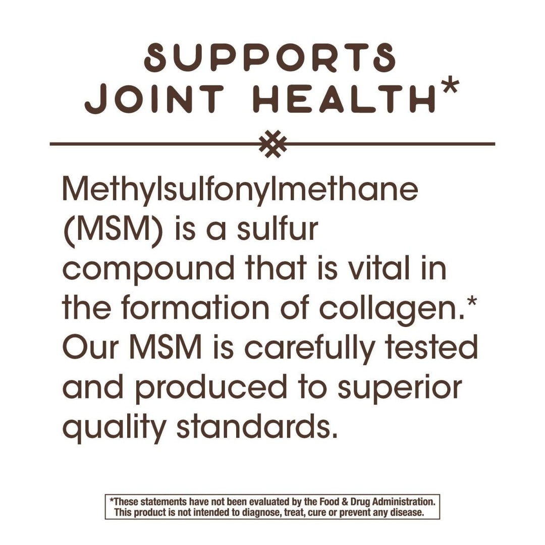 Nature's Way Premium Quality MSM 1000 mg Pure OptiMSM 200 Count - The Oasis of Health