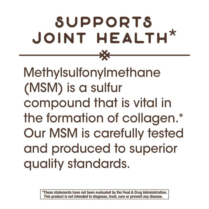 Nature's Way Premium Quality MSM 1000 mg Pure OptiMSM 200 Count - The Oasis of Health