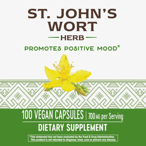 Nature's Way Premium St. John?s Wort Herb, Promotes Positive Outlook*, 700 mg per serving, 100 Vegan Capsules - The Oasis of Health