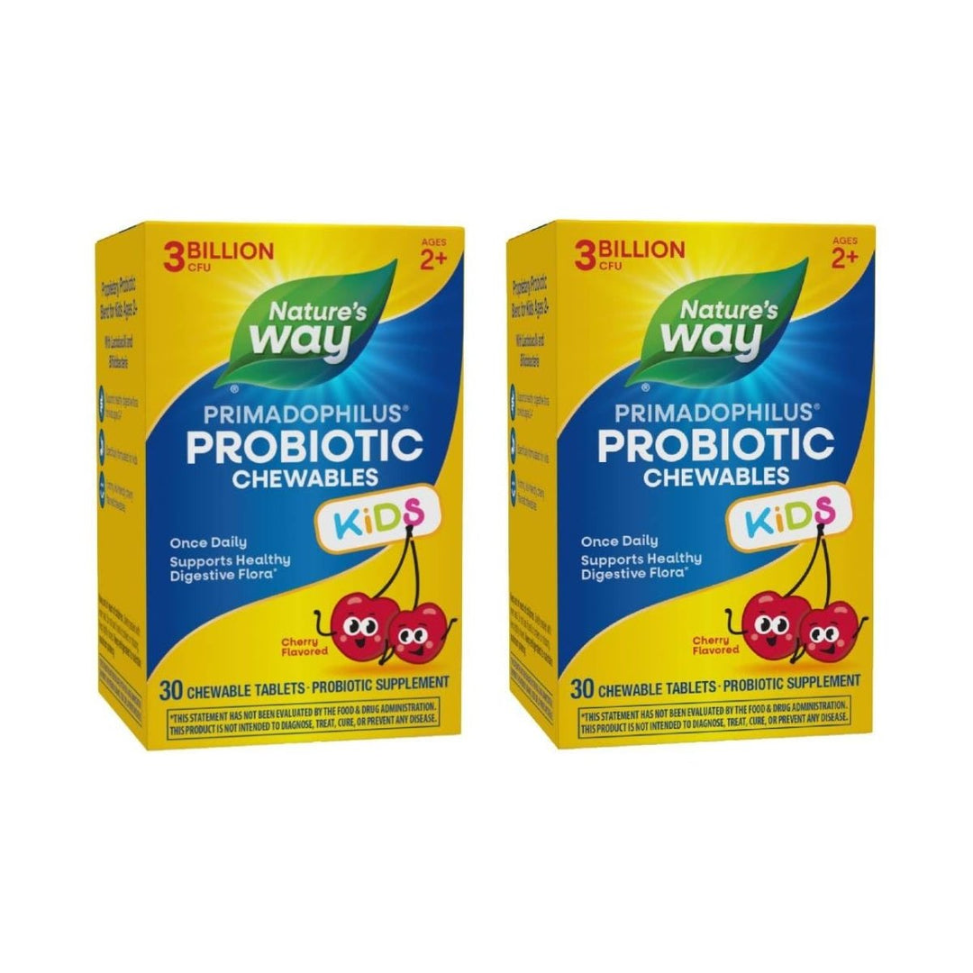 Nature's Way Primadophilus Kids Probiotic Cherry Flavor 30 Chewable Tablets - The Oasis of Health