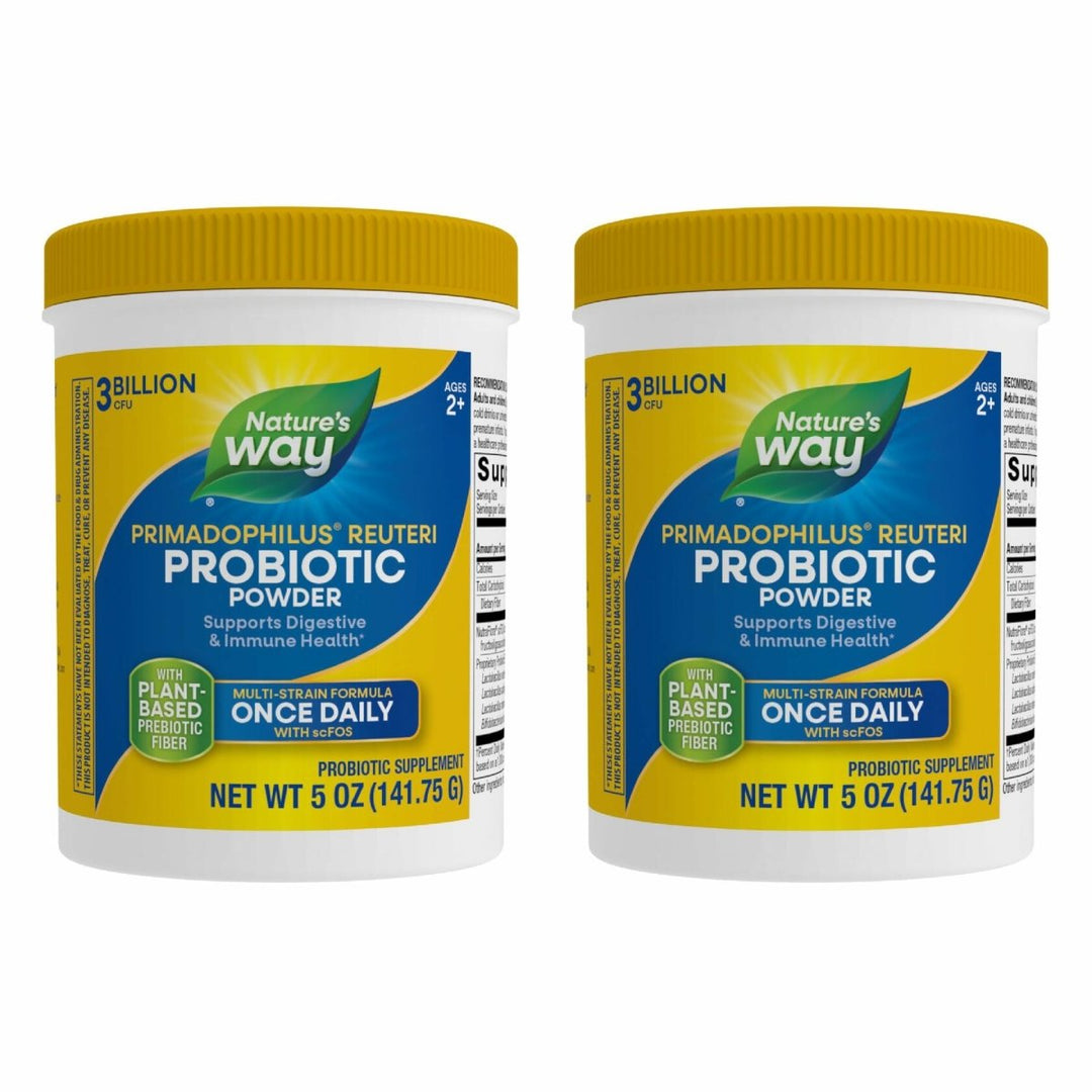 Nature's Way Primadophilus Reuteri Probiotic Powder, Supports Digestive & Immune Health*, Multi - Strain Formula, with Prebiotics, 3 Billion Live Cultures, 5 Oz (Packaging May Vary) - 2 Pack - The Oasis of Health