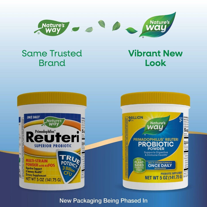 Nature's Way Primadophilus Reuteri Probiotic Powder, Supports Digestive & Immune Health*, Multi - Strain Formula, with Prebiotics, 3 Billion Live Cultures, 5 Oz (Packaging May Vary) - 2 Pack - The Oasis of Health