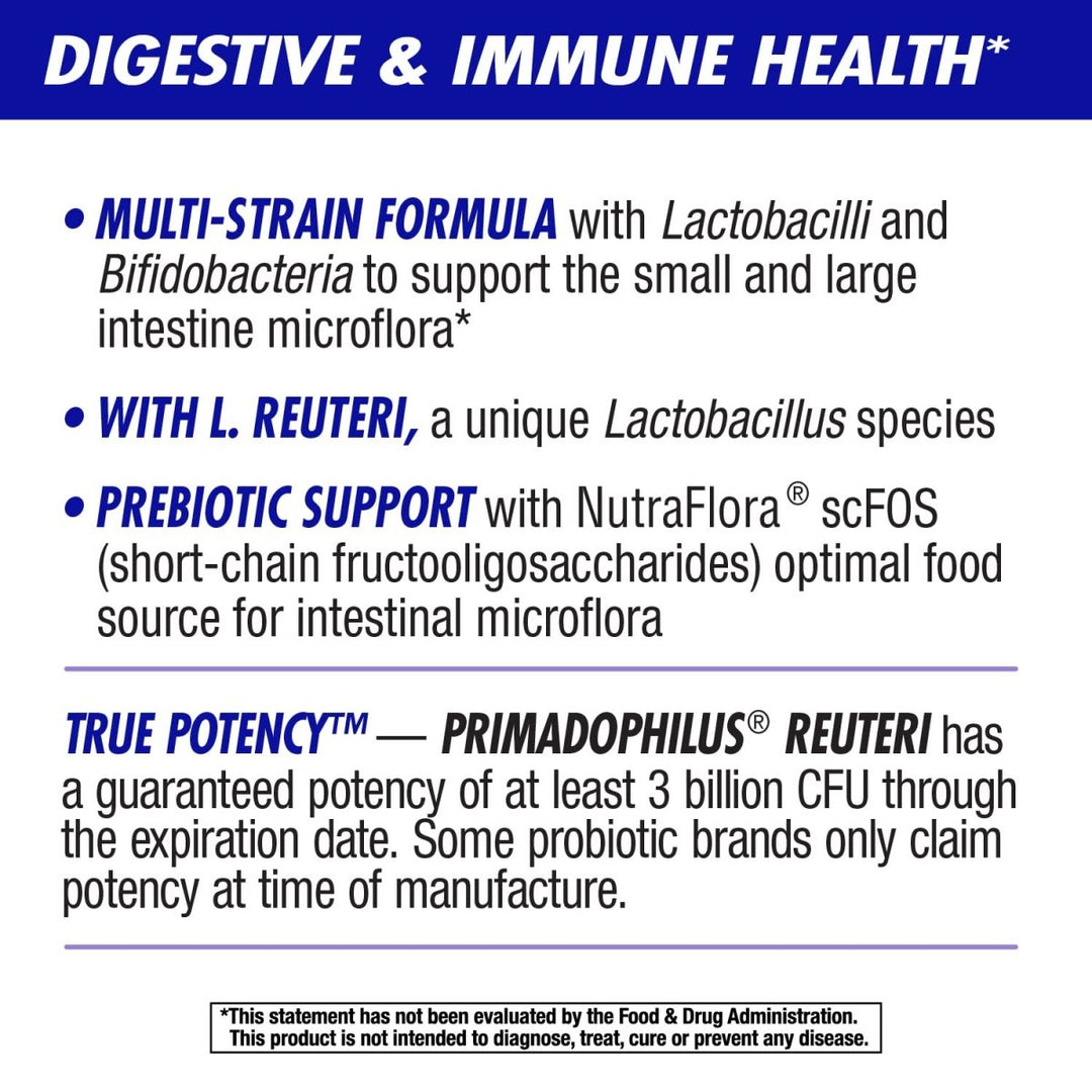 Nature's Way Primadophilus Reuteri Probiotic, Supports Digestive & Immune Health*, 3 Billion Live Cultures, 5 Oz. - The Oasis of Health
