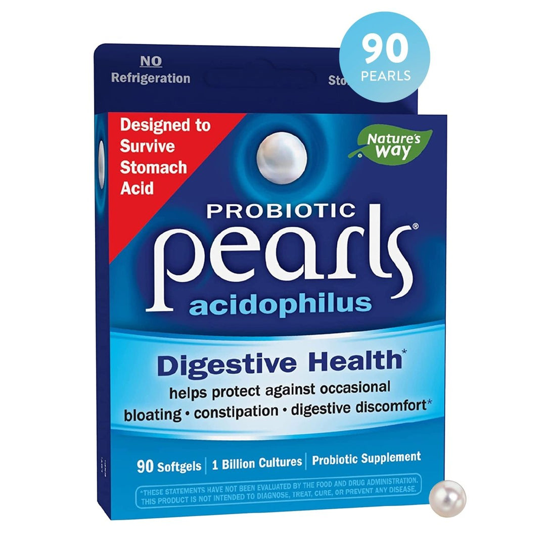 Nature's Way Probiotic Pearls Acidophilus, Digestive and Immune Health Support for Women and Men*, Protects Against Occasional Constipation and Bloating*, 90 Softgels - The Oasis of Health