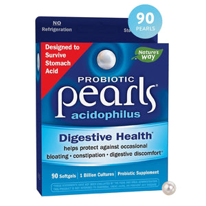 Nature's Way Probiotic Pearls Acidophilus, Digestive and Immune Health Support for Women and Men*, Protects Against Occasional Constipation and Bloating*, 90 Softgels - The Oasis of Health