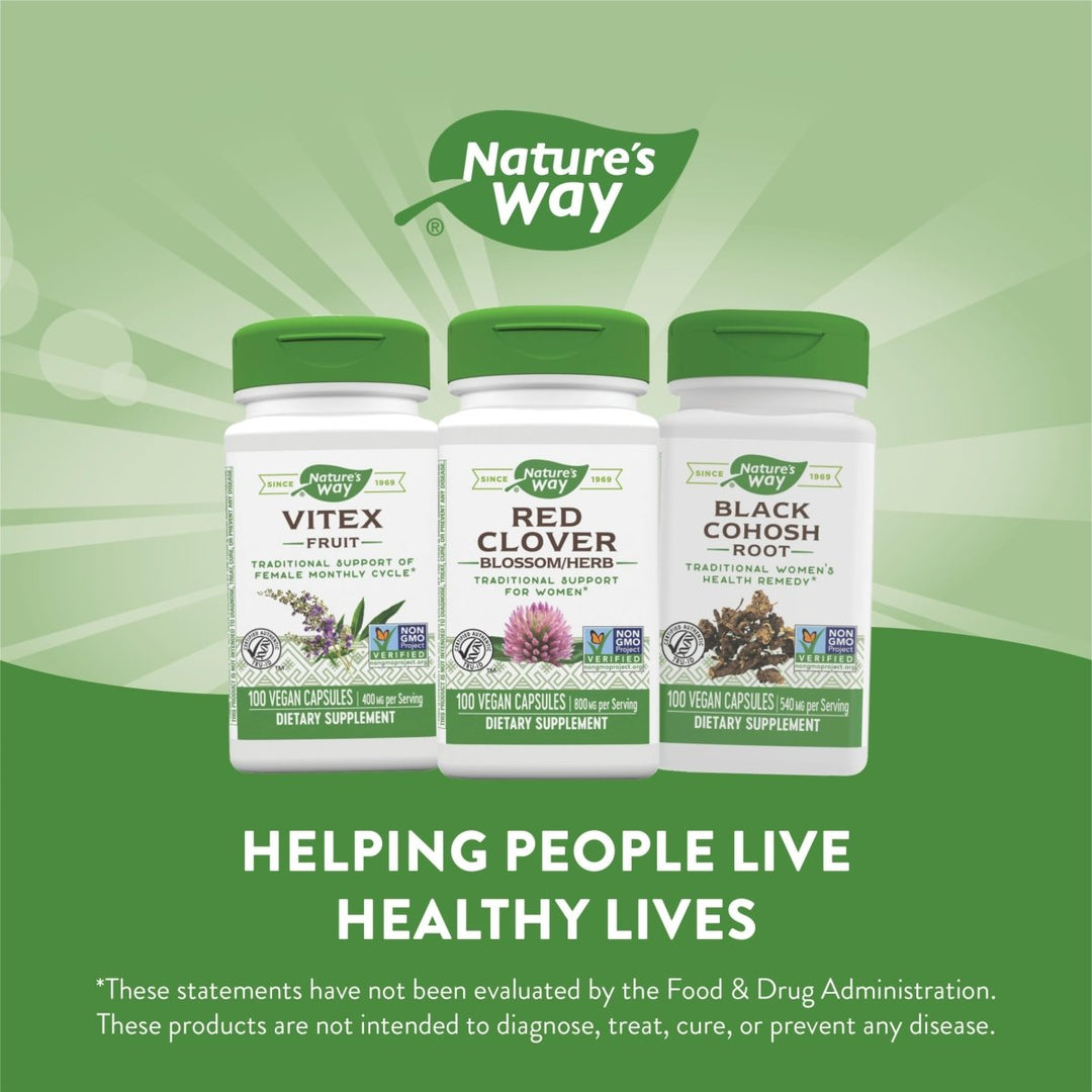 Nature's Way Red Clover Blossoms and Herb, 400 mg - 100 Capsules (Pack of 2) - The Oasis of Health