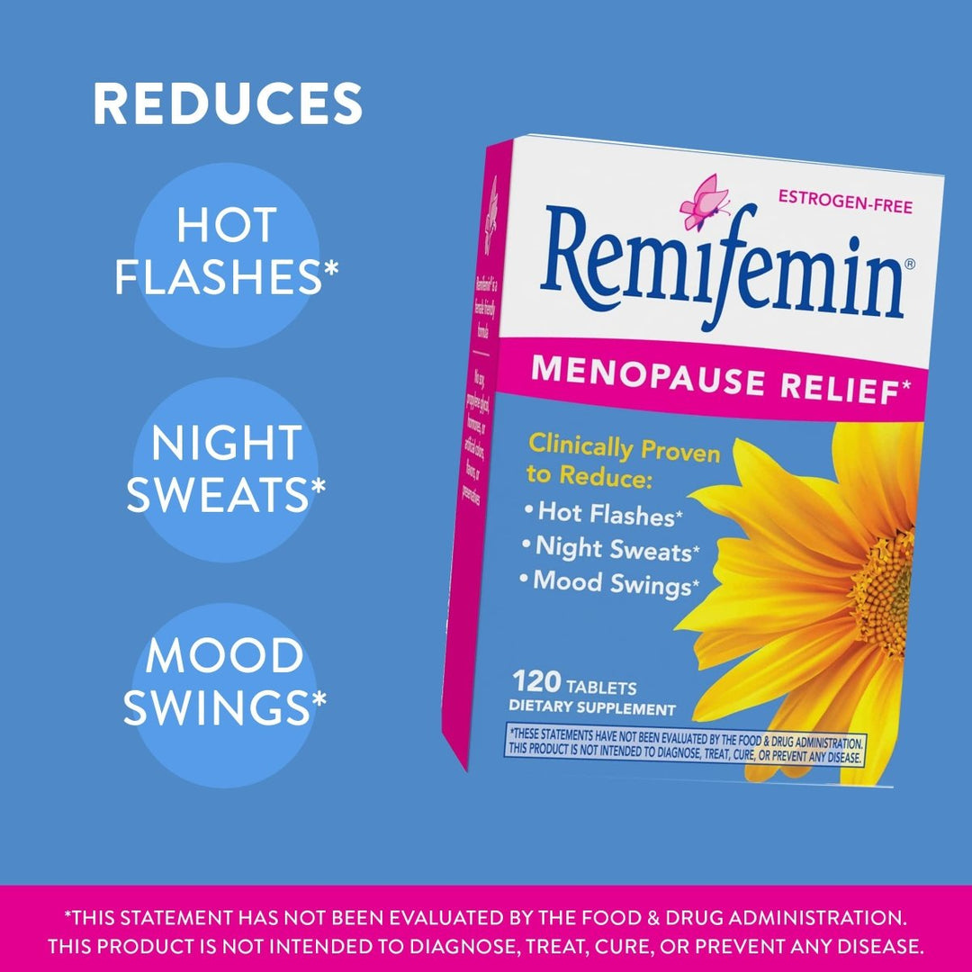 Nature's Way Remifemin, Menopause Relief*, Reduces Hot Flashes and Menopause Symptoms*, Estrogen - Free, 120 Tablets - The Oasis of Health