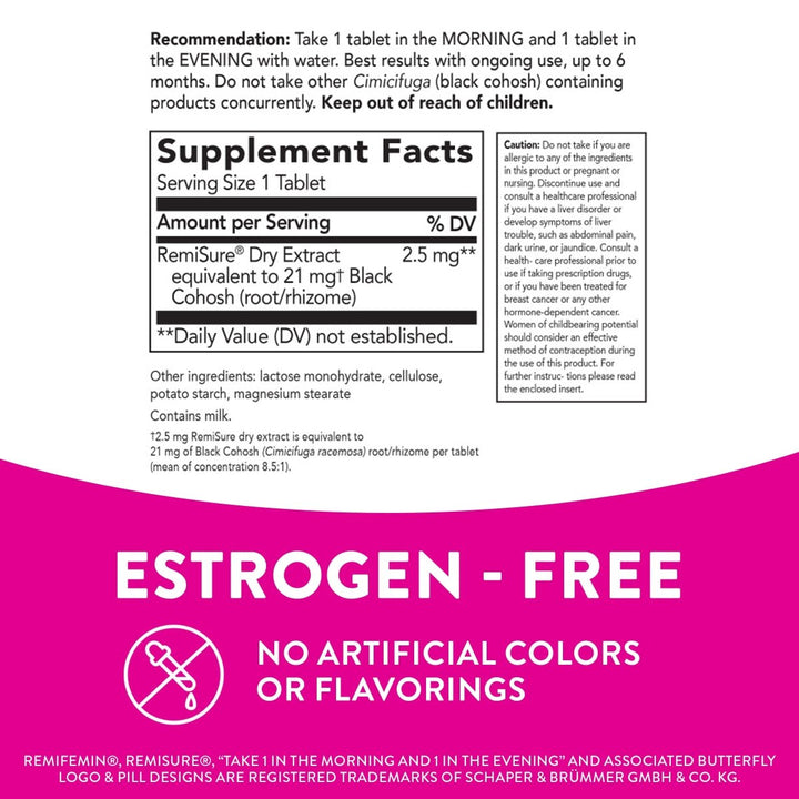 Nature's Way Remifemin, Menopause Relief*, Reduces Hot Flashes and Menopause Symptoms*, Estrogen - Free, 120 Tablets - The Oasis of Health