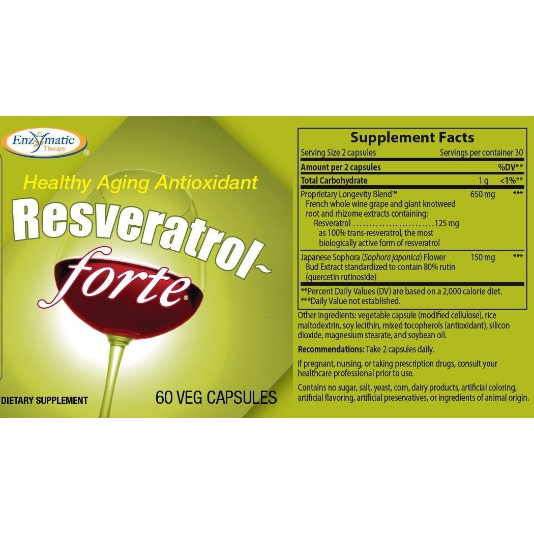 Nature's Way Resveratrol - Forte - 60 Vegetable Capsules - The Oasis of Health