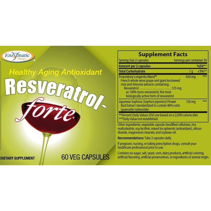 Nature's Way Resveratrol - Forte - 60 Vegetable Capsules - The Oasis of Health