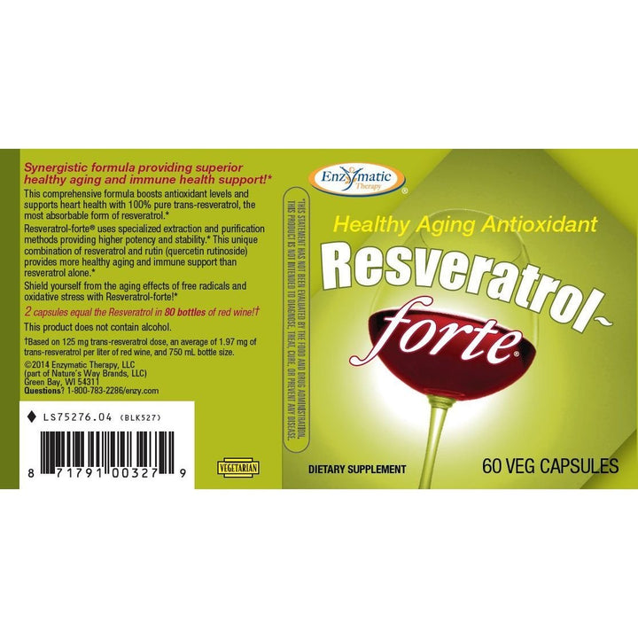 Nature's Way Resveratrol - Forte - 60 Vegetable Capsules - The Oasis of Health