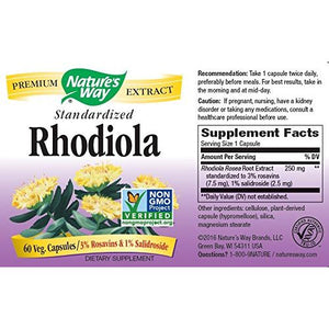 Nature's Way Rhodiola Rosea Veg Capsules - 60 Count - The Oasis of Health