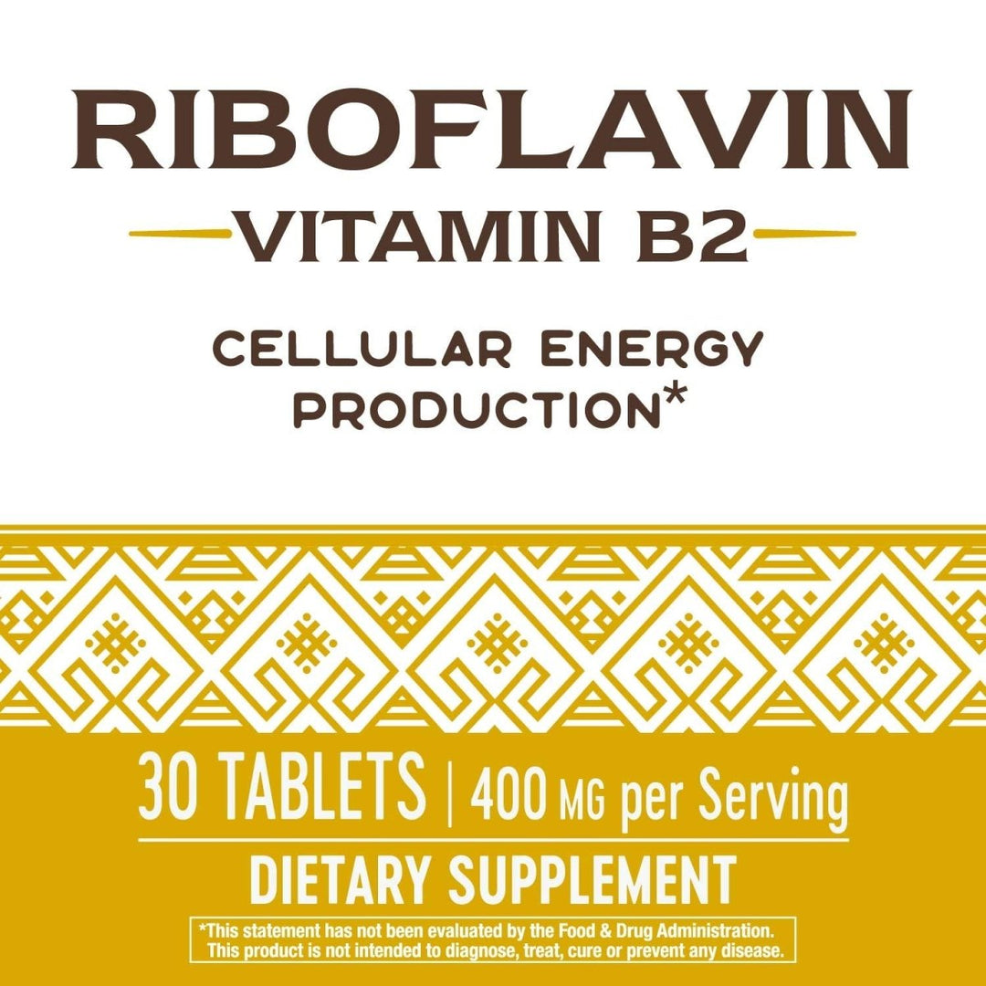 Nature's Way Riboflavin Vitamin B2 Supports Cellular Energy* 30 Tablets - The Oasis of Health