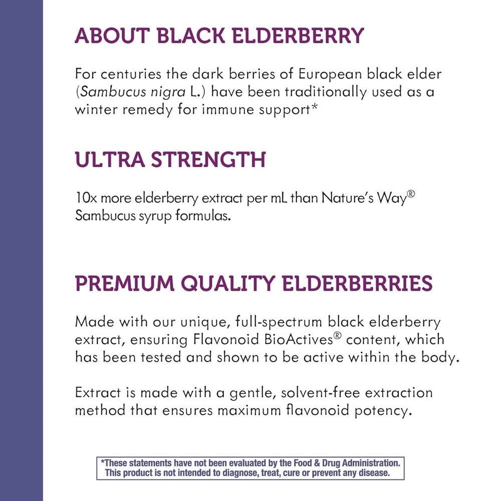 Nature's Way Sambucus Elderberry Drops with Ultra Strength Elderberry, Immune Support*, Made from 6400mg of Elderberries per 1 mL, 1 Fl. Oz. - The Oasis of Health