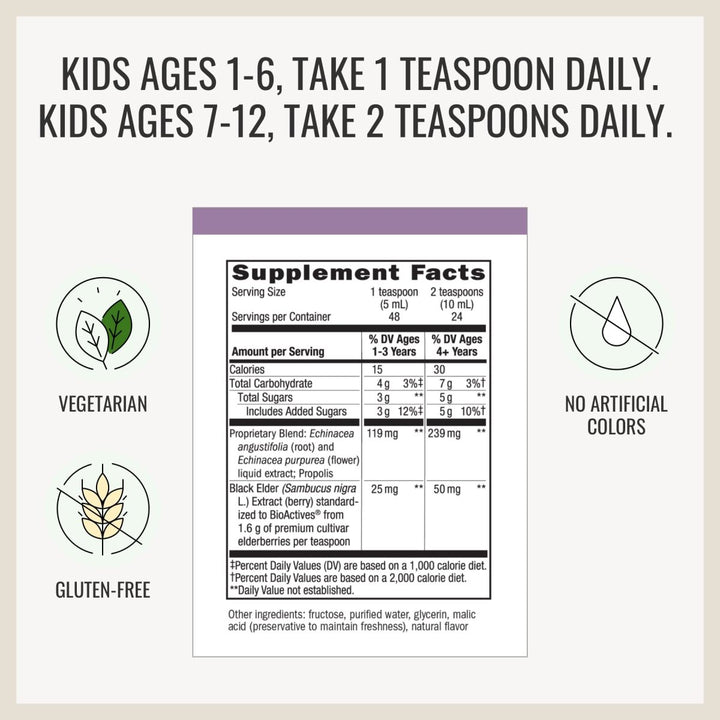 Nature's Way Sambucus Elderberry Immune Syrup for Kids - 4 Oz. - The Oasis of Health