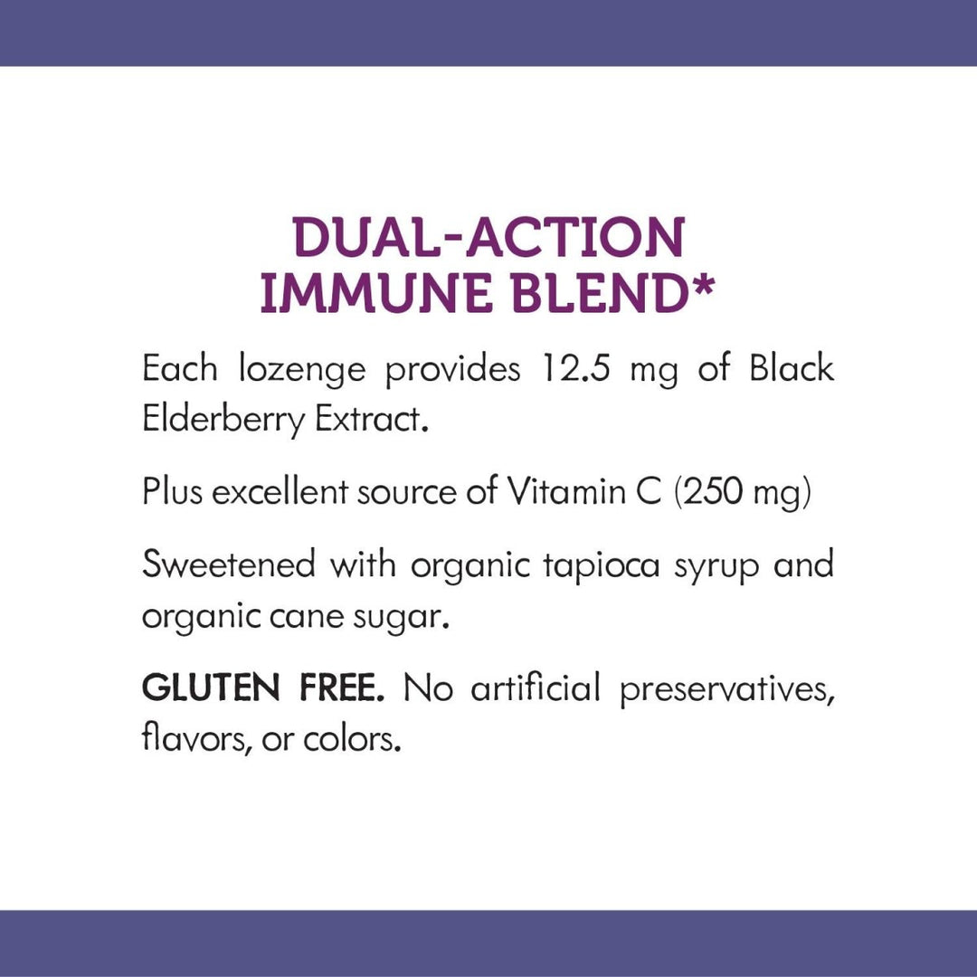 Nature?s Way Sambucus Elderberry Lozenges, 1000 mg Vitamin C Per Serving, Wild Cherry, 24 Count - The Oasis of Health