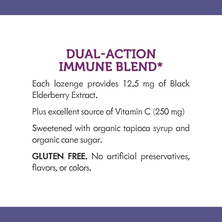 Nature?s Way Sambucus Elderberry Lozenges, 1000 mg Vitamin C Per Serving, Wild Cherry, 24 Count - The Oasis of Health
