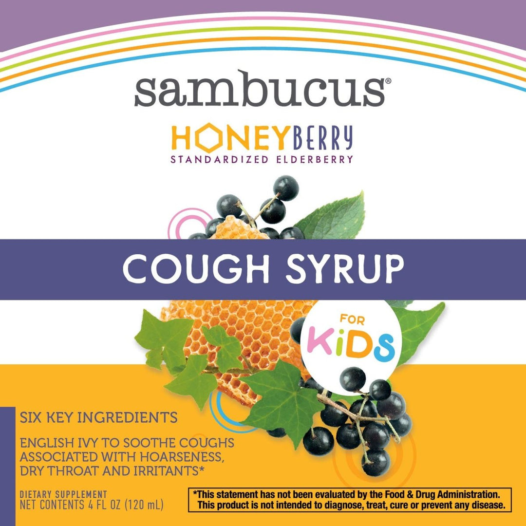 Nature's Way Sambucus HoneyBerry Cough Syrup for Kids with Black Elderberry Extract & Organic Honey, Immune Support*, 4 Fl. Oz. - The Oasis of Health