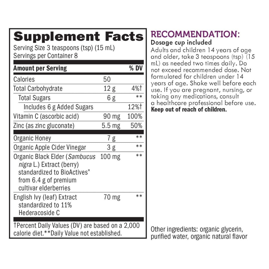 Nature's Way Sambucus HoneyBerry Cough Syrup with Black Elderberry Extract & Organic Honey, Immune Support*, 4 Fl. Oz - The Oasis of Health