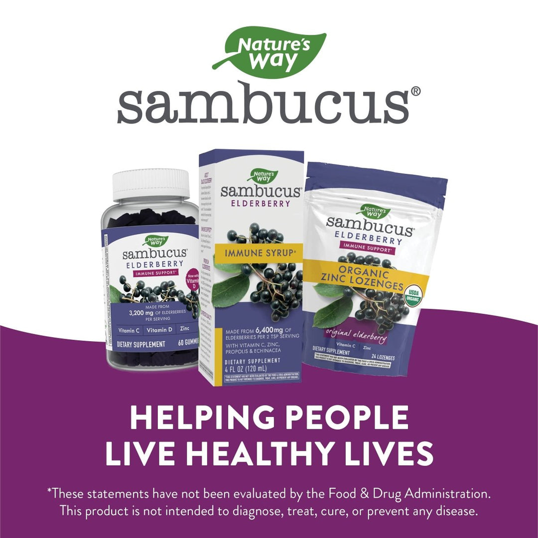 Nature's Way Sambucus Immune Elderberry Syrup - Powerful Immune Support with Vitamin C, Echinacea, and Zinc 8 oz - The Oasis of Health