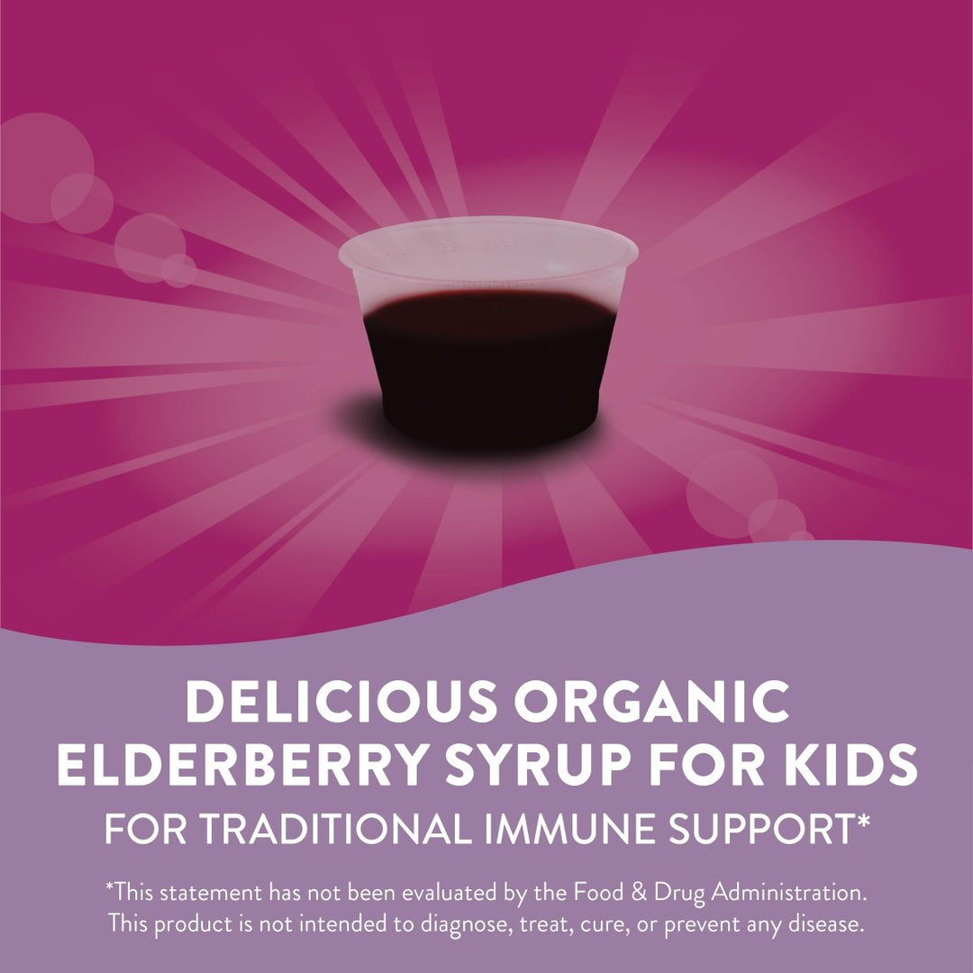 Nature's Way Sambucus Organic Elderberry Syrup for Kids - 4 Fl. Oz - Great Tasting - Gluten - Free - The Oasis of Health