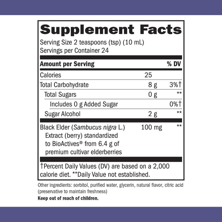 Nature's Way Sambucus Sugar - Free Elderberry Syrup, Traditional Immune Support*, 8 Fl Oz. - The Oasis of Health