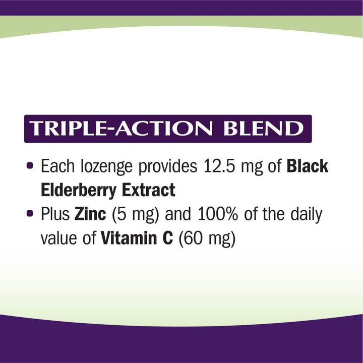 Nature's Way Sambucus Zinc Lozenges with Elderberry and Vitamin C, Honey Lemon Flavor, 24 Lozenges - The Oasis of Health