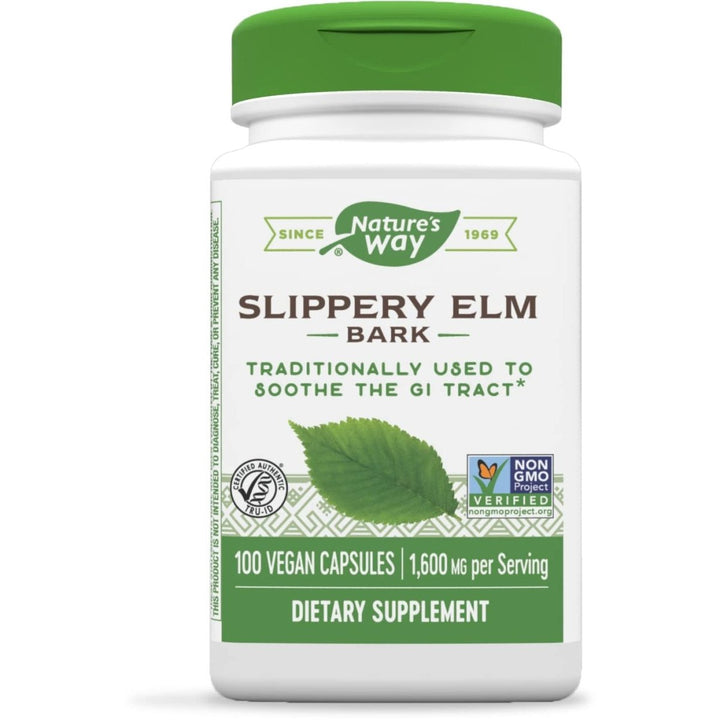 Nature's Way Slippery Elm Bark, White, 100 Count - The Oasis of Health