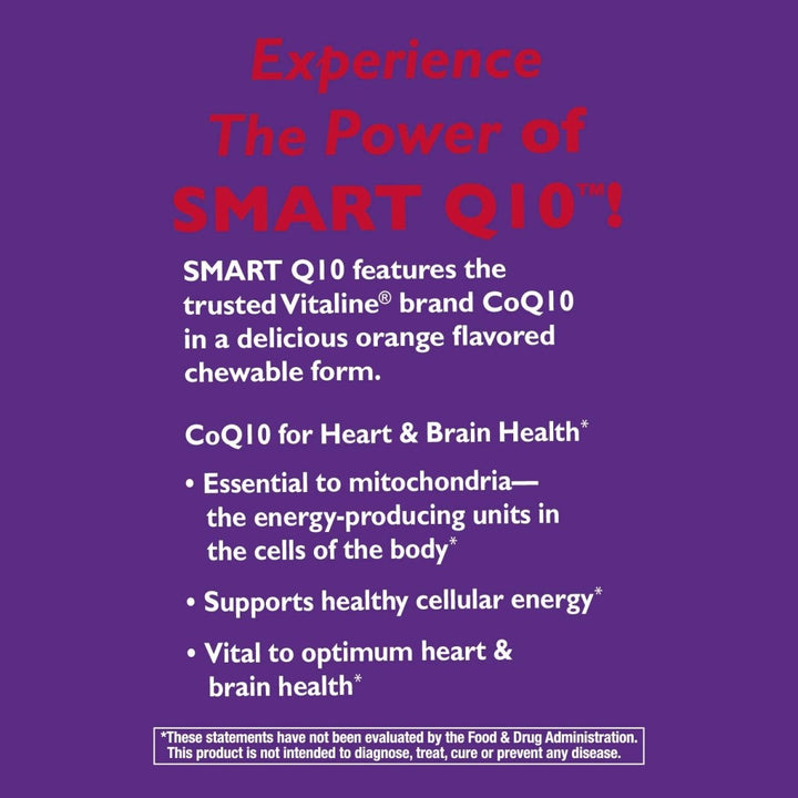 Nature's Way SMART Q10 CoQ10 Chewables - Empowering Heart and Brain Health with a Burst of Orange Flavor - The Oasis of Health