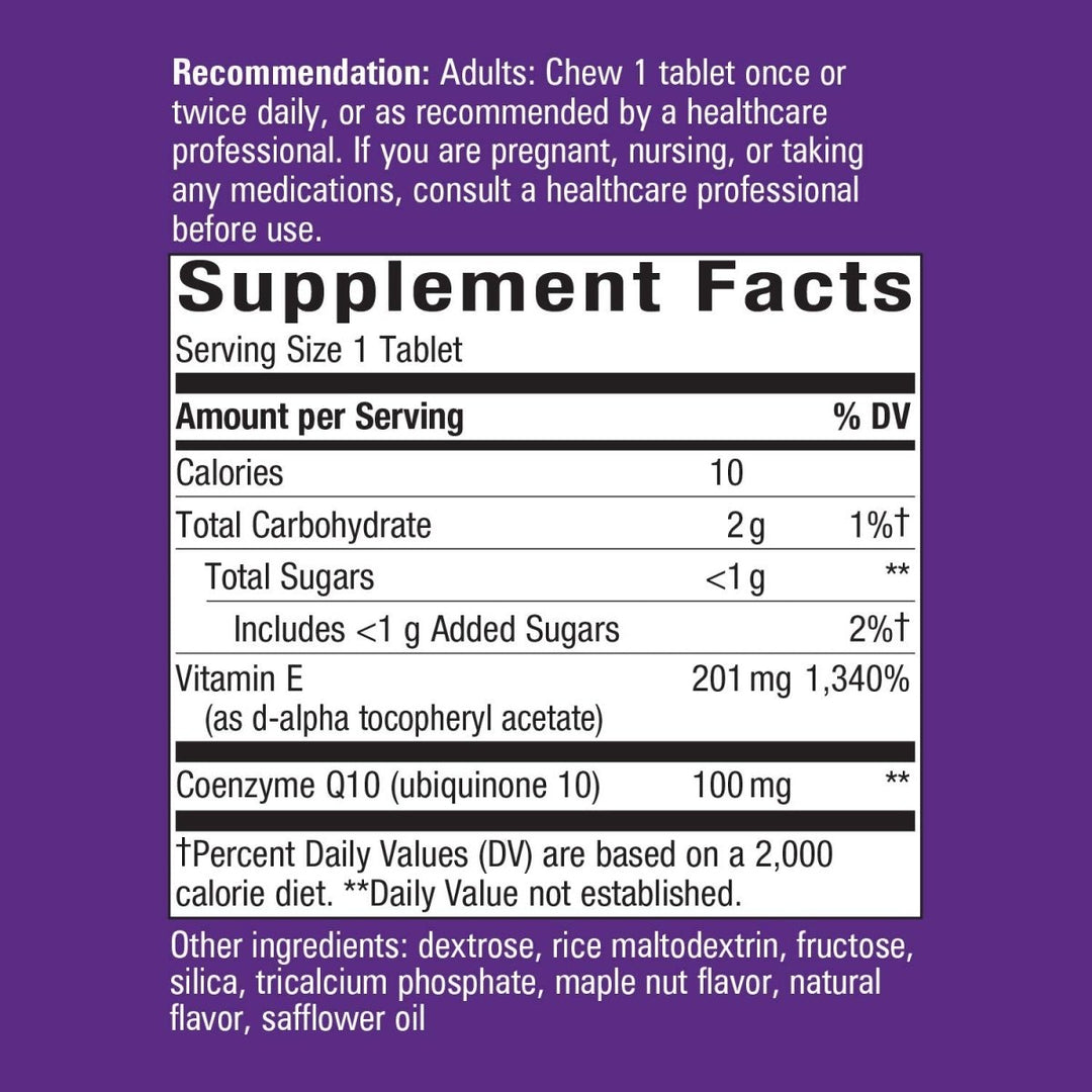 Nature's Way Smart Q10 CoQ10 Maple Nut 30 Chewable Tablets - The Oasis of Health