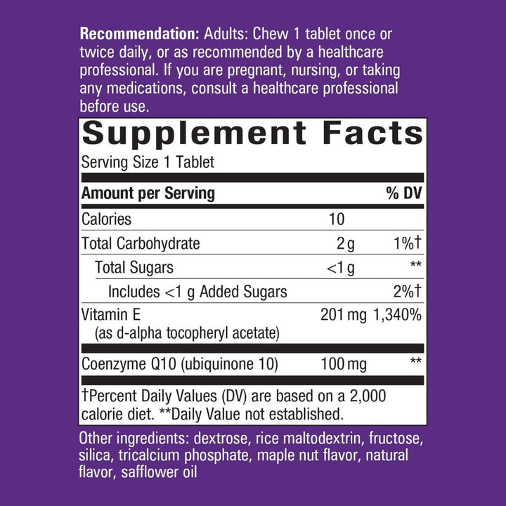 Nature's Way Smart Q10 CoQ10 Maple Nut 30 Chewable Tablets - The Oasis of Health