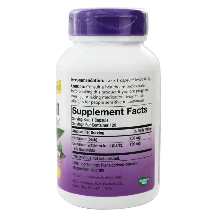 Nature's Way Standardized Cinnamon 120 Caps - The Oasis of Health
