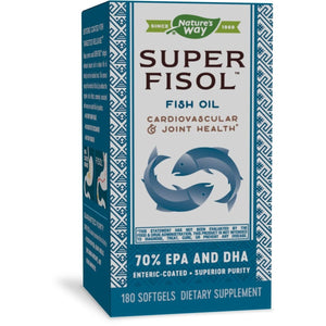 Nature's Way Super Fisol Enteric - Coated Fish Oil for Targeted Release, 70% EPA/DHA, 180 Softgels - The Oasis of Health