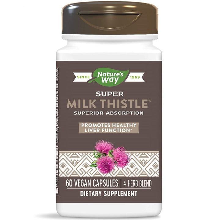 Nature?s Way Super Milk Thistle Promotes Healthy Liver Function* 4 - Herb Blend Vegan 60 Capsules - The Oasis of Health