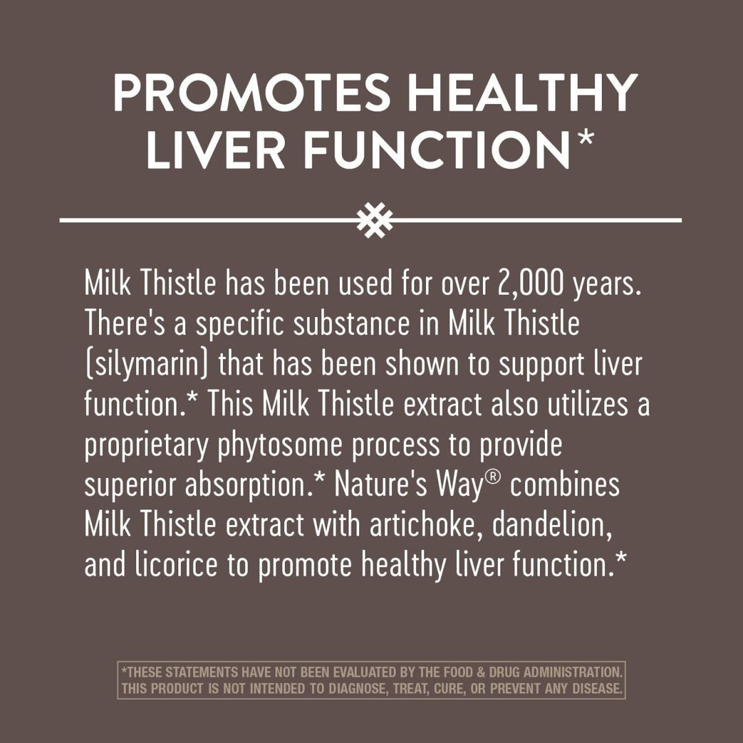 Nature?s Way Super Milk Thistle Promotes Healthy Liver Function* 4 - Herb Blend Vegan 60 Capsules - The Oasis of Health