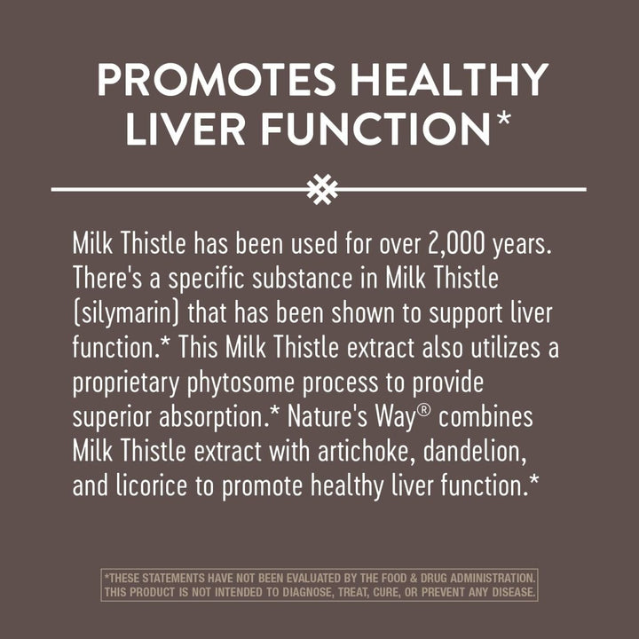 Nature?s Way Super Milk Thistle Promotes Healthy Liver Function* 4 - Herb Blend Vegan 60 Capsules - The Oasis of Health