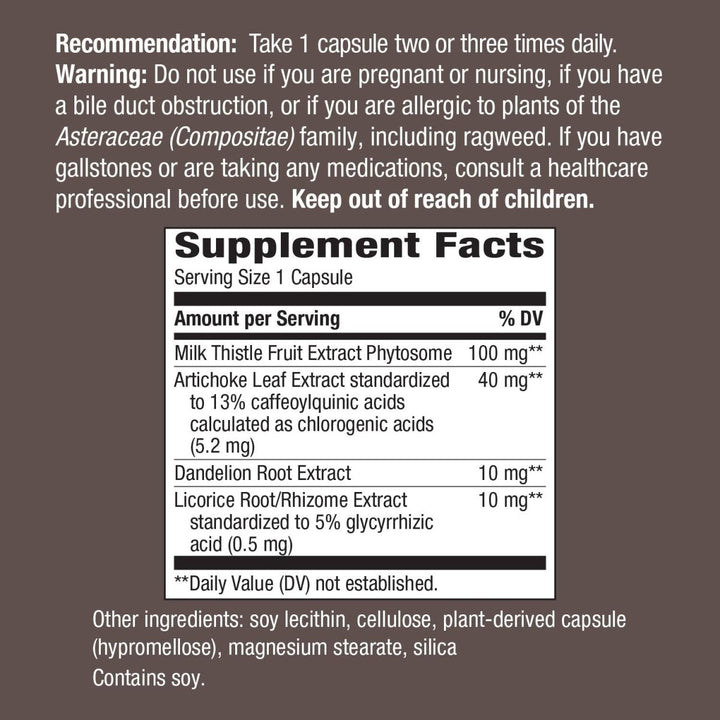 Nature?s Way Super Milk Thistle Promotes Healthy Liver Function* 4 - Herb Blend Vegan 60 Capsules - The Oasis of Health
