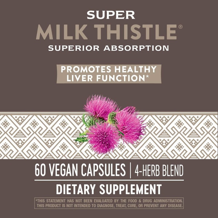 Nature?s Way Super Milk Thistle Promotes Healthy Liver Function* 4 - Herb Blend Vegan 60 Capsules - The Oasis of Health