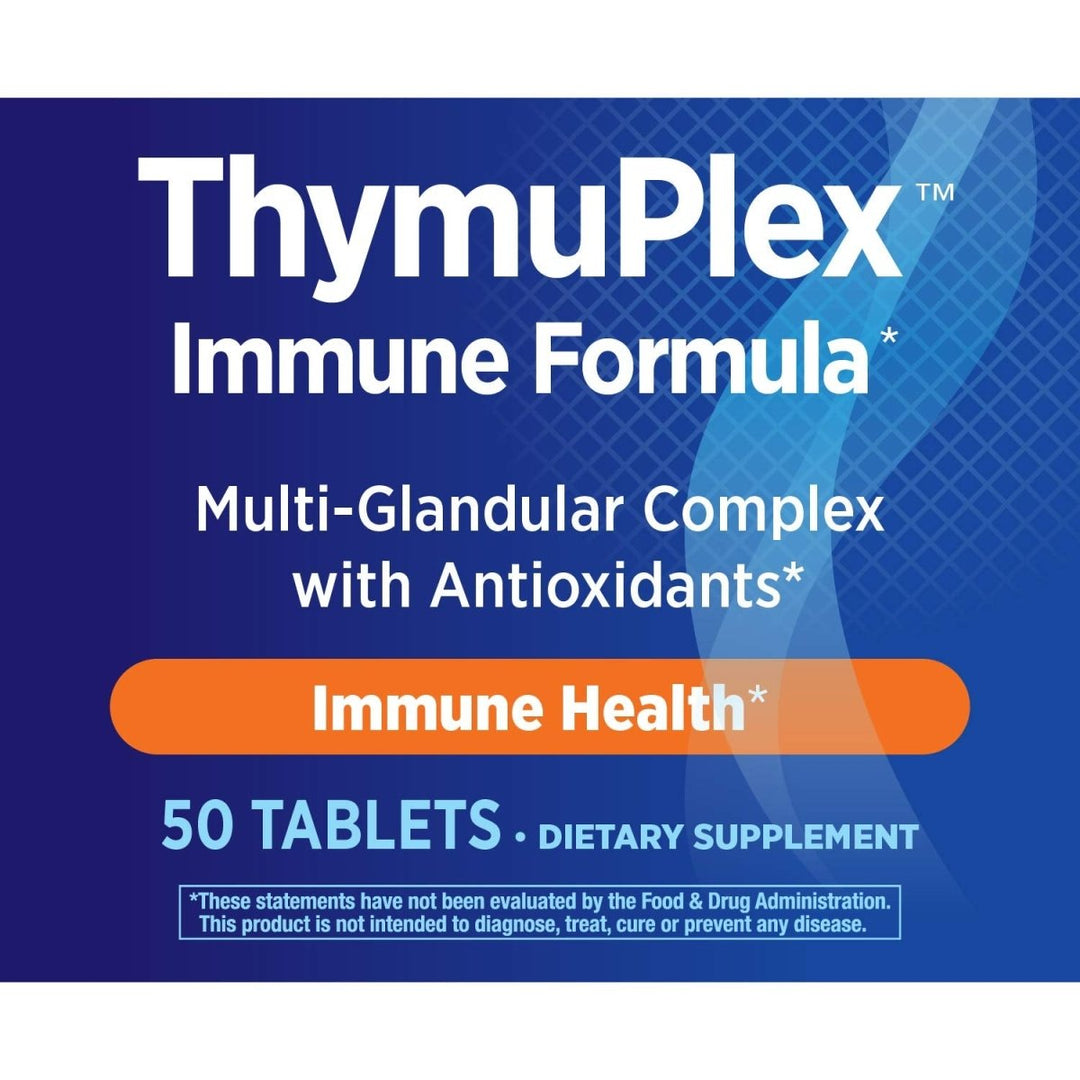 Nature's Way ThymuPlex Immune Formula, Multi - Glandular Complex with Antioxidants, Vitamin C & E, Selenium and Beta Carotene, 50 Tablets - The Oasis of Health