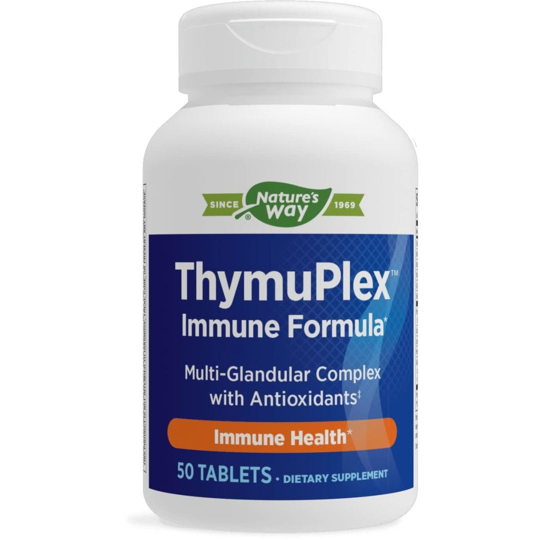 Nature's Way ThymuPlex Immune Formula, Multi - Glandular Complex with Antioxidants, Vitamin C & E, Selenium and Beta Carotene, 50 Tablets - The Oasis of Health