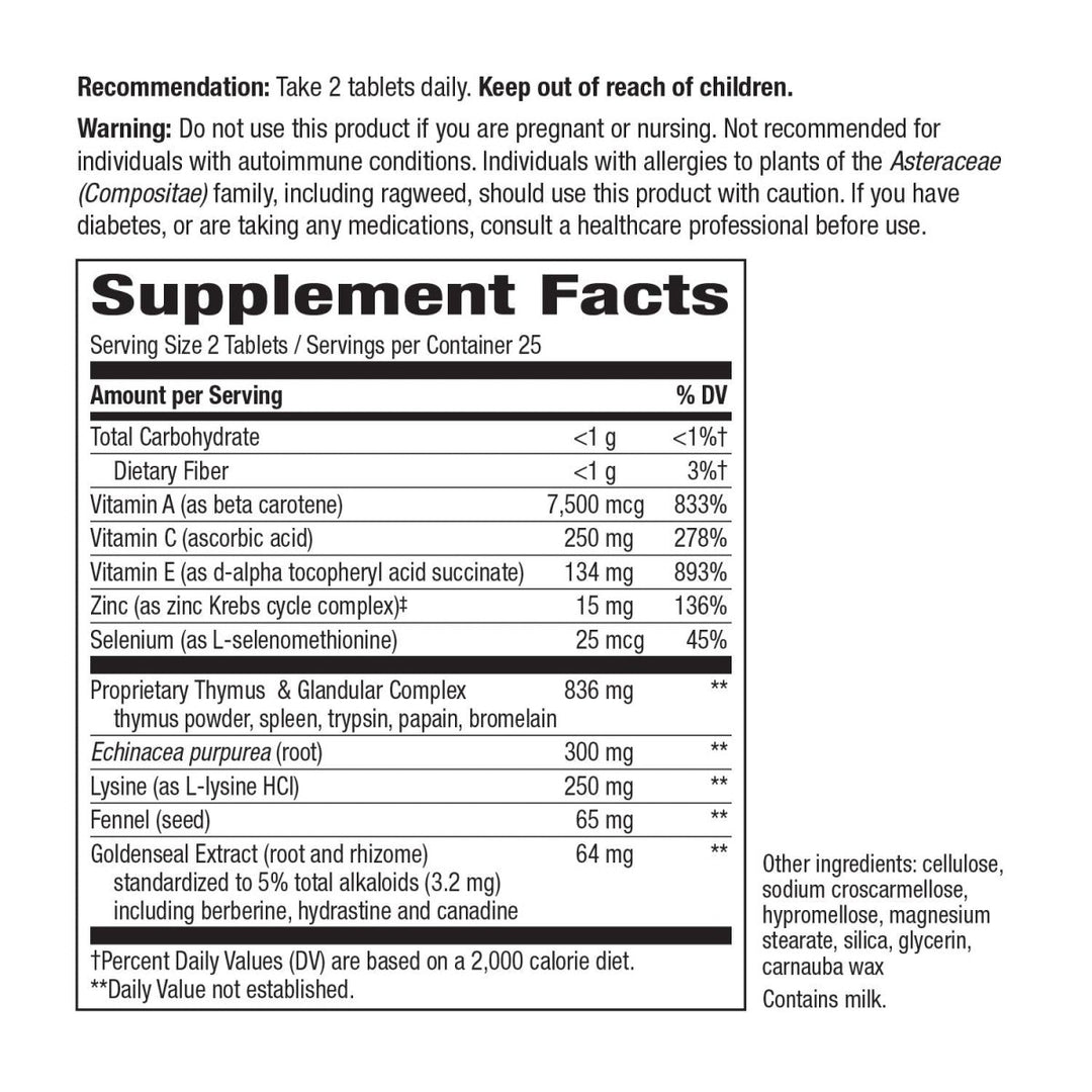 Nature's Way ThymuPlex Immune Formula, Multi - Glandular Complex with Antioxidants, Vitamin C & E, Selenium and Beta Carotene, 50 Tablets - The Oasis of Health