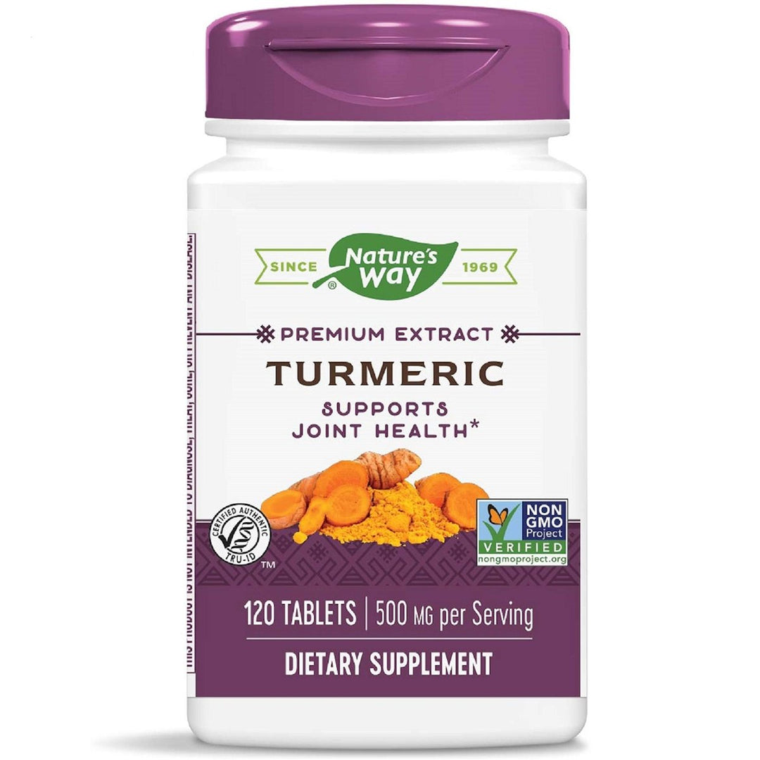 Nature's Way Turmeric Premium Extract Supports Joint Health* Non - GMO Project Verified 500mg per Serving 120 Tablets - The Oasis of Health