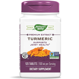 Nature's Way Turmeric Premium Extract Supports Joint Health* Non - GMO Project Verified 500mg per Serving 120 Tablets - The Oasis of Health