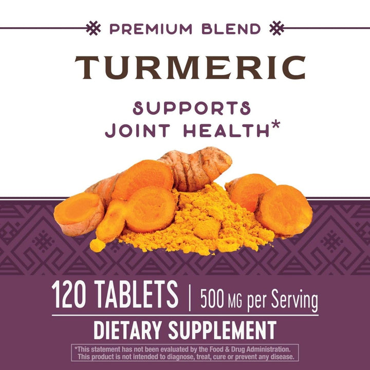 Nature's Way Turmeric Premium Extract Supports Joint Health* Non - GMO Project Verified 500mg per Serving 120 Tablets - The Oasis of Health