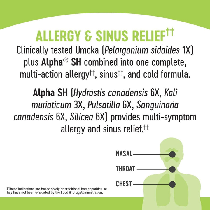 Nature's Way Umcka Allergy and Sinus Homeopathic Chewable Tablets - Cherry Flavor - 20 Count - The Oasis of Health