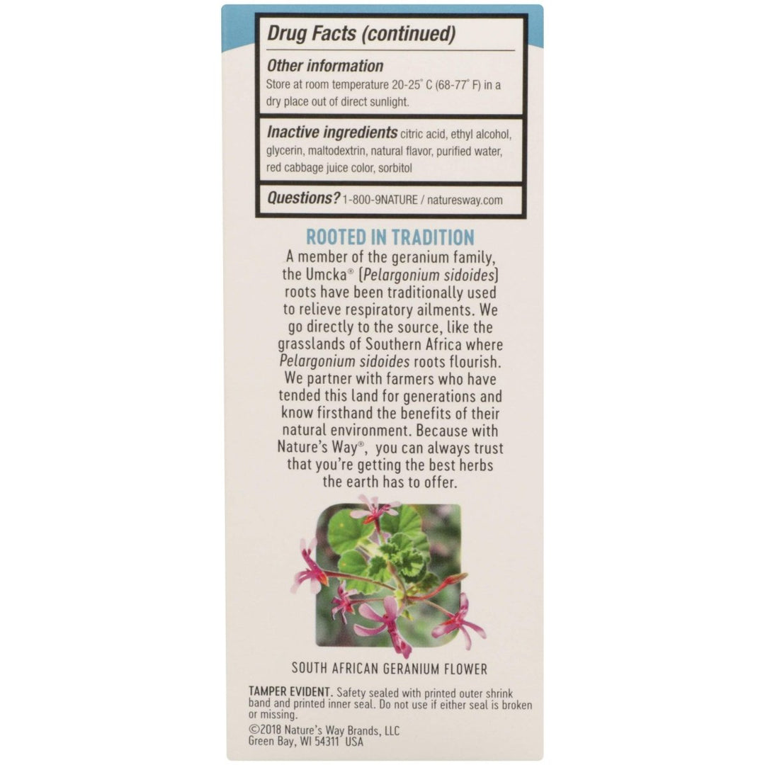 Natures Way, Umcka Cold Care Syrup Sugar Free Grape, 4 Fl Oz - The Oasis of Health