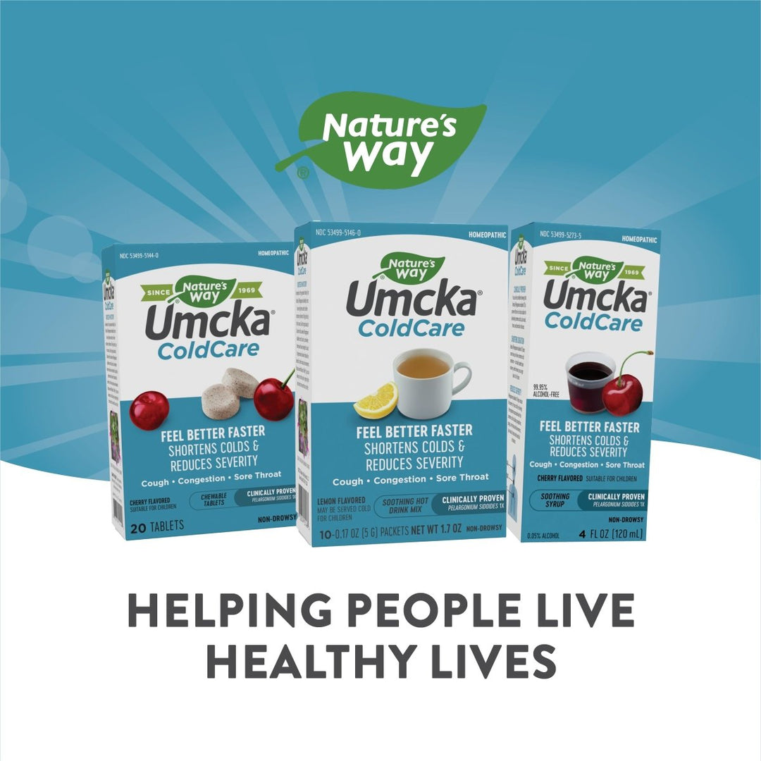 Nature's Way Umcka ColdCare Soothing Hot Drink Mix, Feel Better Faster, Clinically Proven, Lemon Flavored, 10 Packets - The Oasis of Health