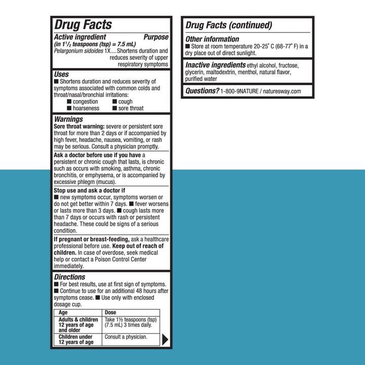 Nature's Way Umcka ColdCare Syrup - 4 Fl. Oz - The Oasis of Health