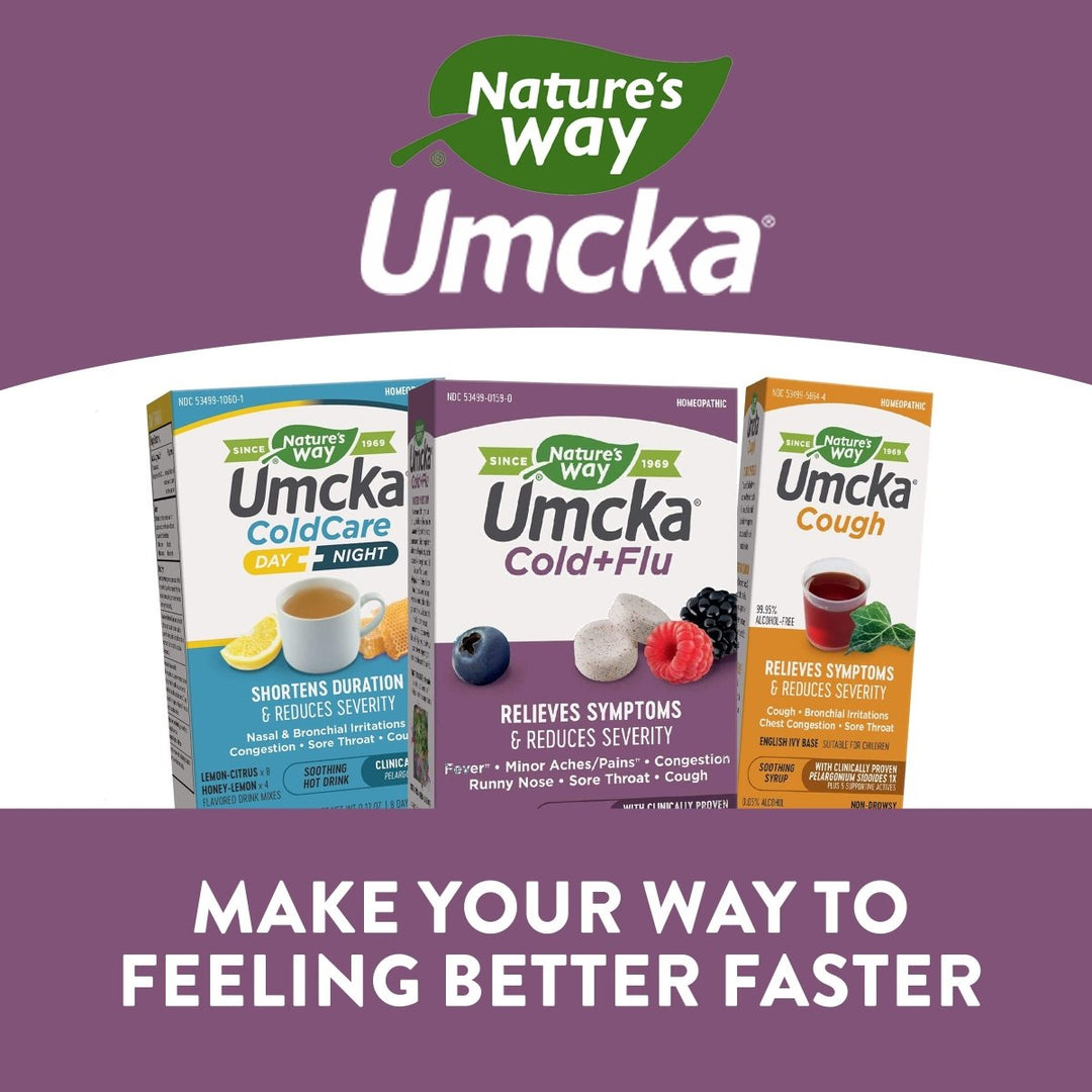 Nature's Way Umcka Cold+Flu Multi - Action Non - Drowsy, Berry Flavored, 20 Chewables - The Oasis of Health
