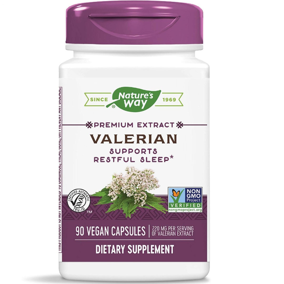 Nature's Way Valerian, Non - GMO, Gluten Free, 220 mg per serving, 90 Capsules - The Oasis of Health